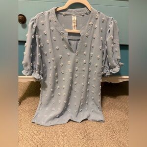 Light Blue Textured Blouse
